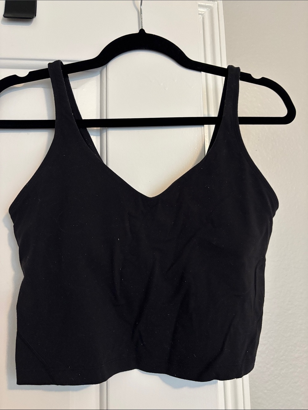 lululemon athletica Black V-Neck Cropped Tank